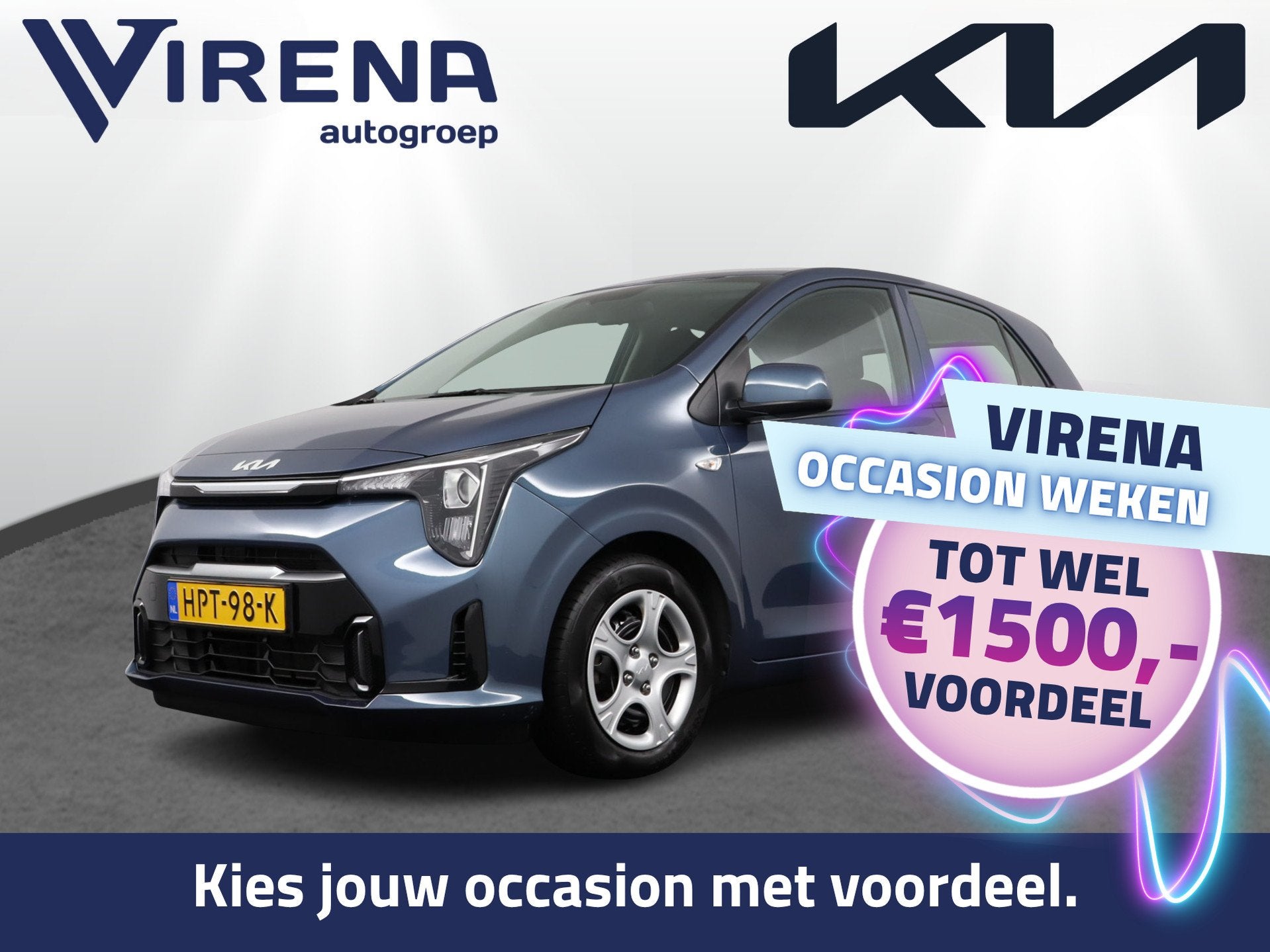 Kia Picanto 1.0 DPI DynamicLine - Apple Carplay/Android Auto, Voorwielaandrijving, Dealer onderhouden, Stof, Handgeschakeld