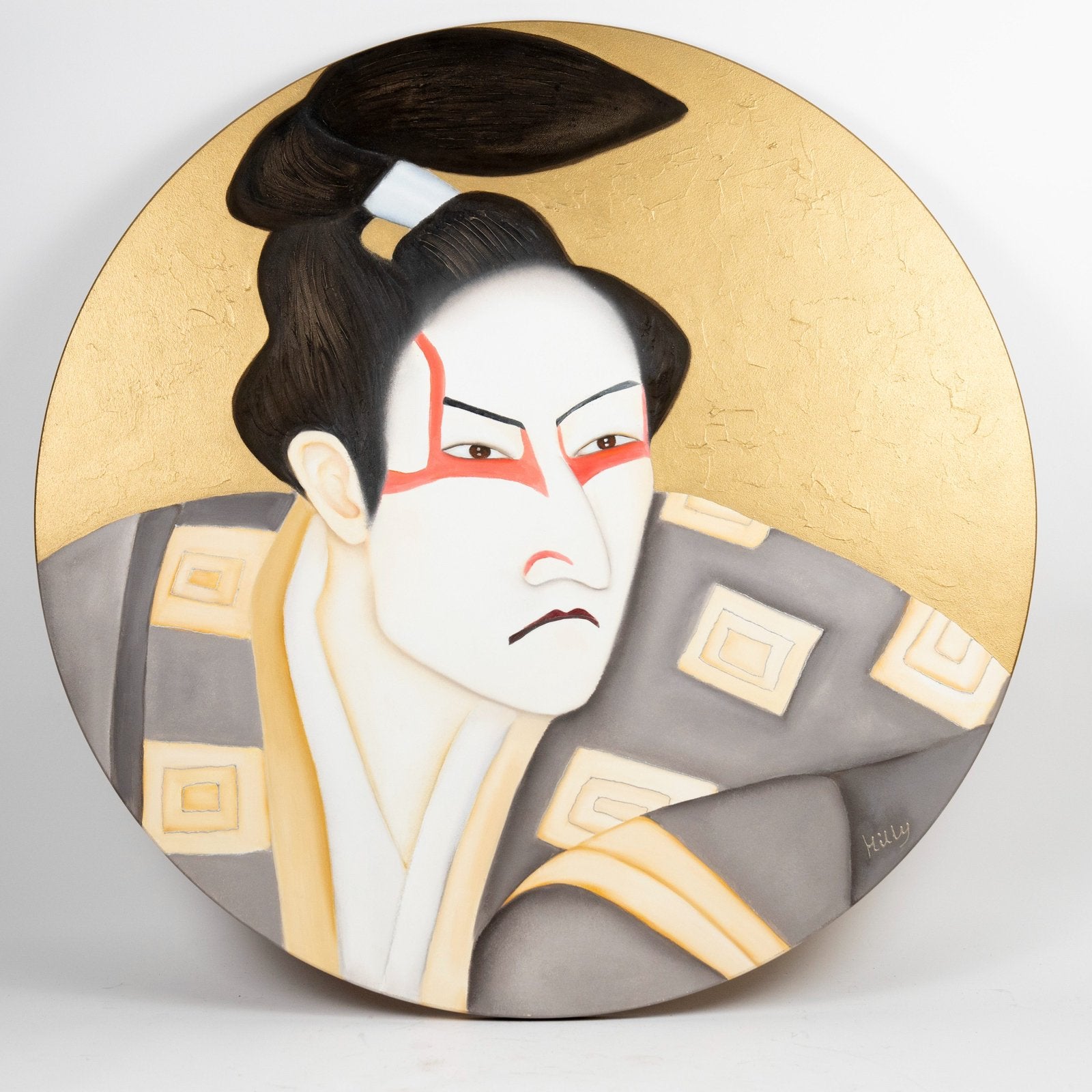 Kabuki ‘The Actor’ van Hilly Jansen (olieverf op mdf), Antiek en Kunst, Ophalen