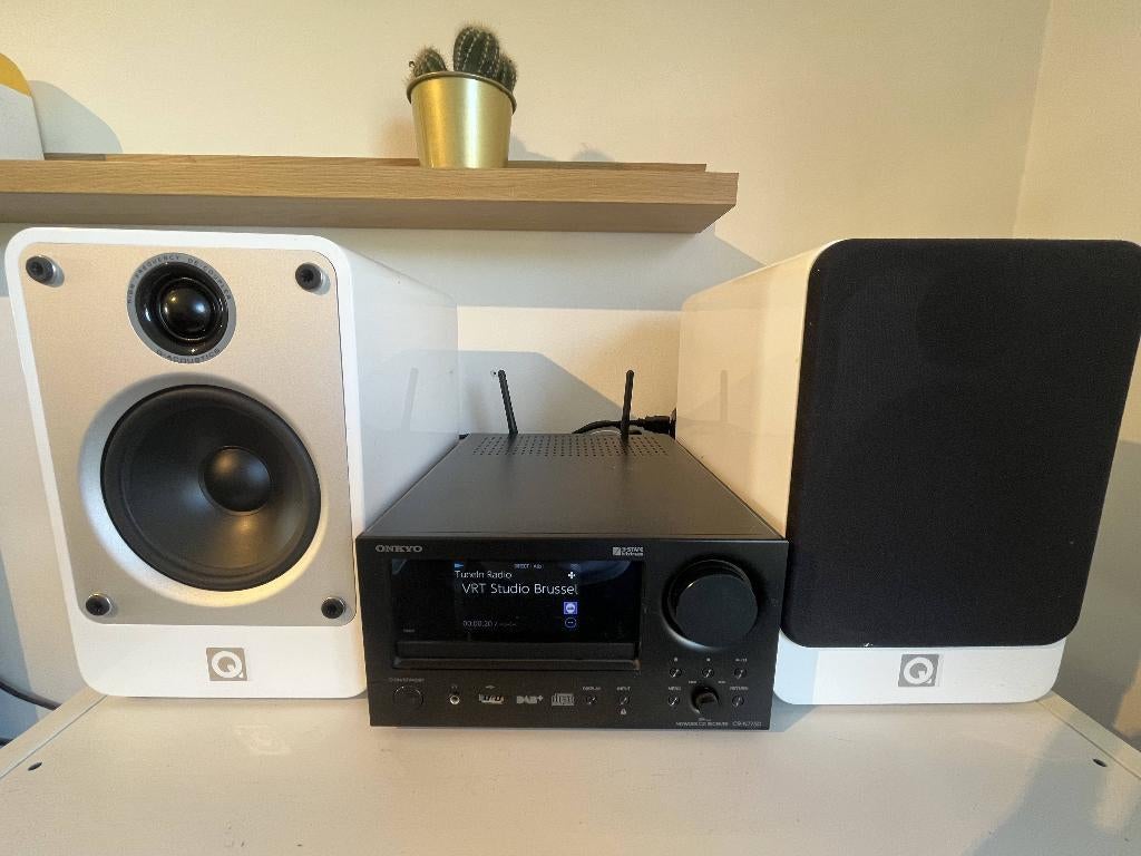 Topset: Q Acoustics Concept 20 + Onkyo CR-N775D, Audio, Tv en Foto, Luidsprekers, Zo goed als nieuw, 60 tot 120 watt, Front, Rear of Stereo speakers