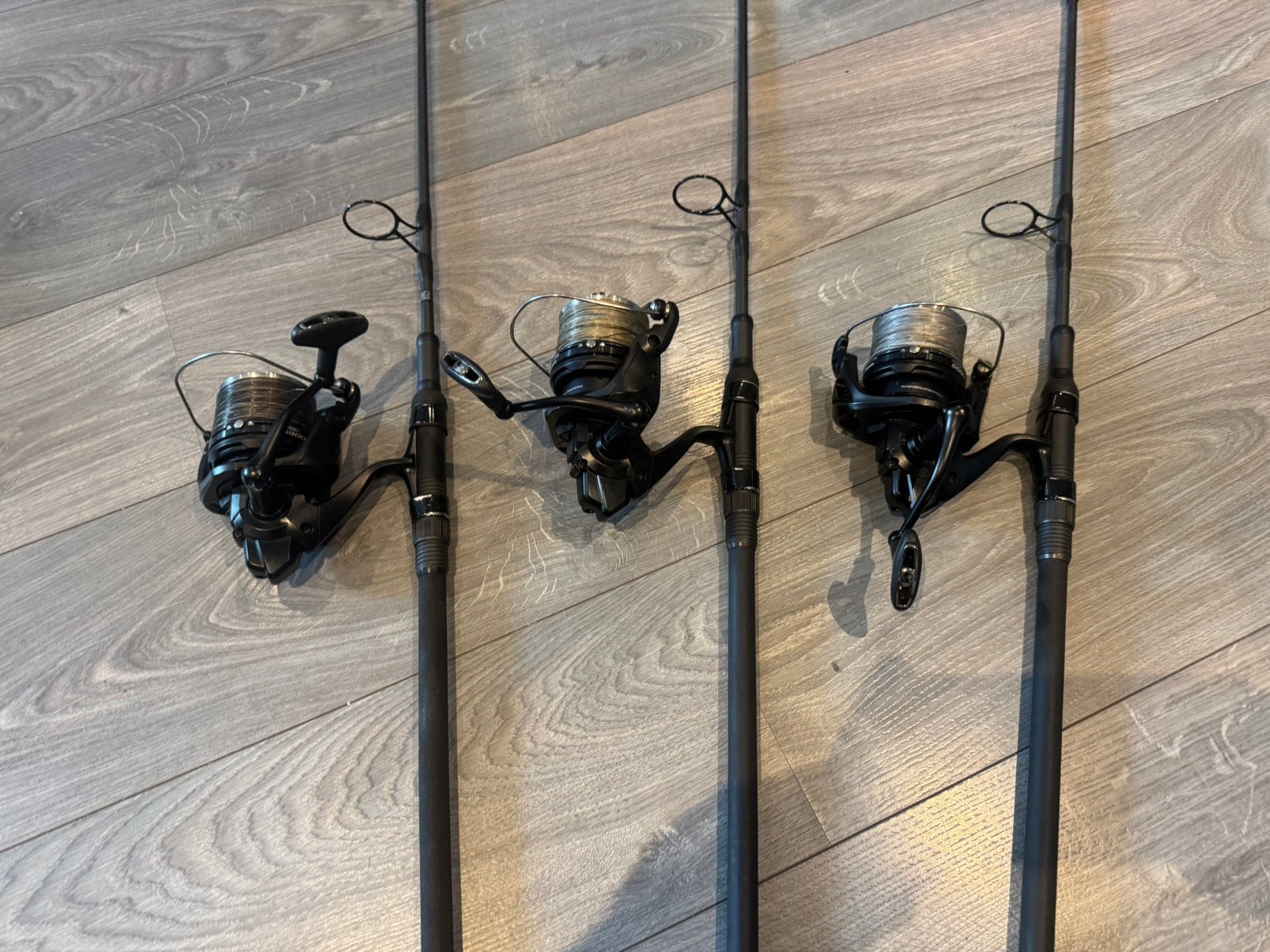 3x Nash Scope 9ft 3lb + shimano XTD 5500 complete set, Watersport en Boten, Hengelsport | Karpervissen, Ophalen of Verzenden, Zo goed als nieuw