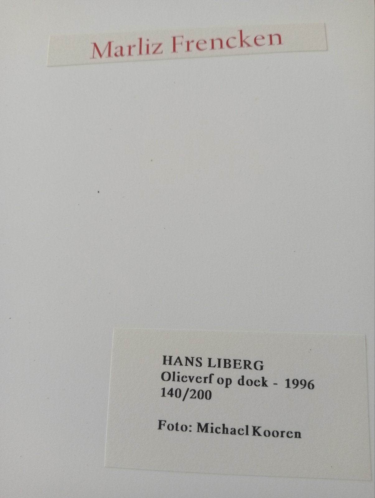 Marliz Frencken Hans Liberg Michael Kooren 1996, Ophalen of Verzenden