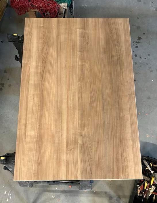 Bureaublad eiken fineer hout, Huis en Inrichting, Ophalen, 100 tot 150 cm, 50 tot 100 cm, Zo goed als nieuw