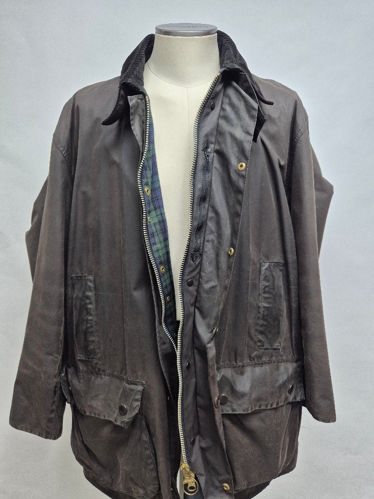Barbour 'Border' wax jas. C52-132cm XXXL, Barbour, Zwart, Overige maten, Ophalen of Verzenden