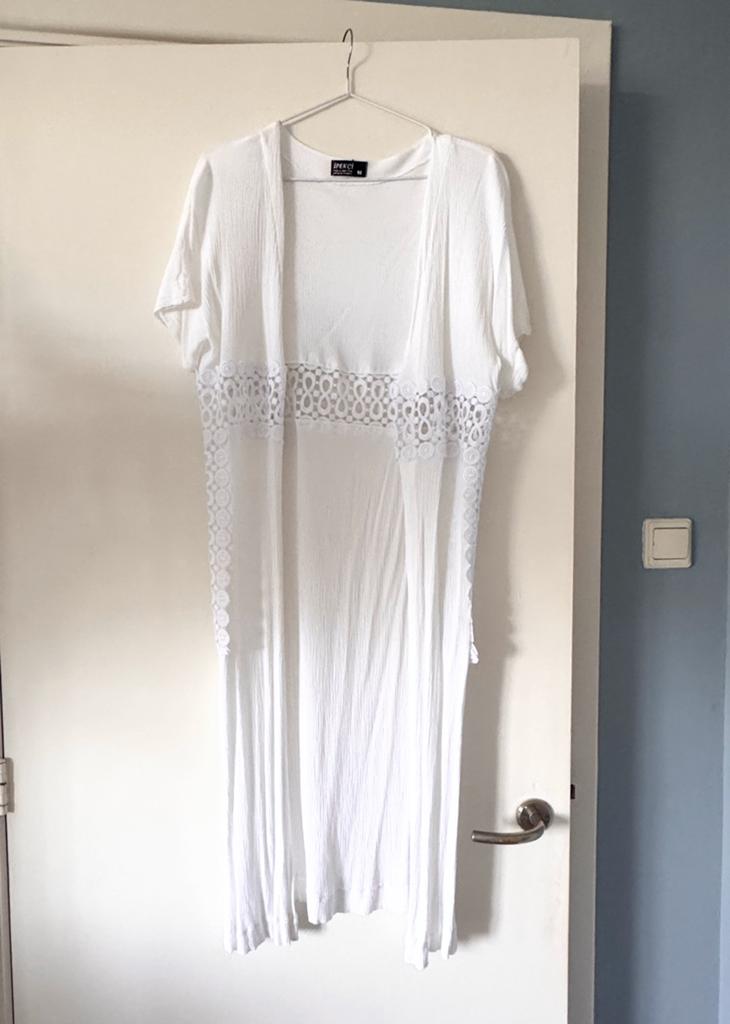 Lange witte boho kimono - 100% katoen made in Türkiye, Wit, Nieuw, Ophalen of Verzenden, Jasje
