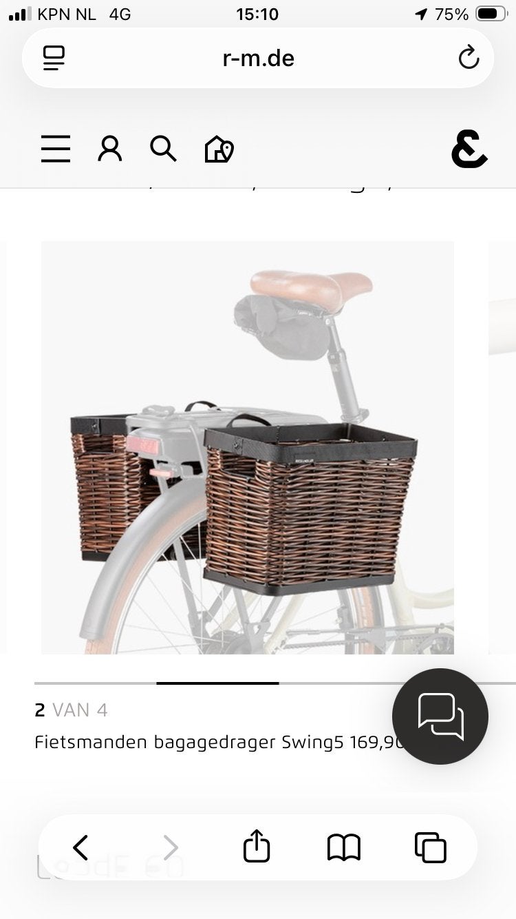 Nieuwe Riese & Müller Swing E-bike Fietsmanden, Ophalen, Nieuw, Fietsmand