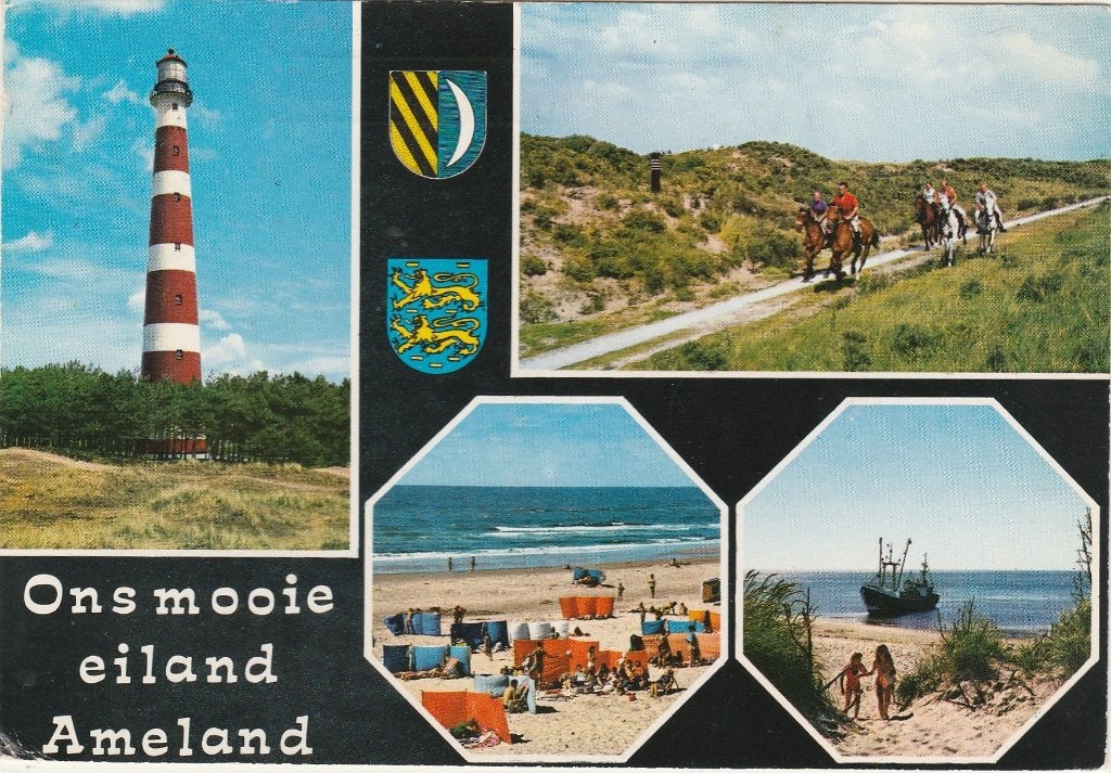 AMELAND Vuurtoren Paarden Strand, Verzenden, 1960 tot 1980, Gelopen, Waddeneilanden