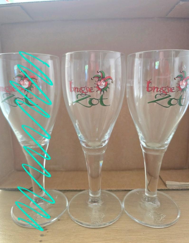 Brugse zot bierglazen, Verzamelen, Ophalen, Zo goed als nieuw, Bierglas