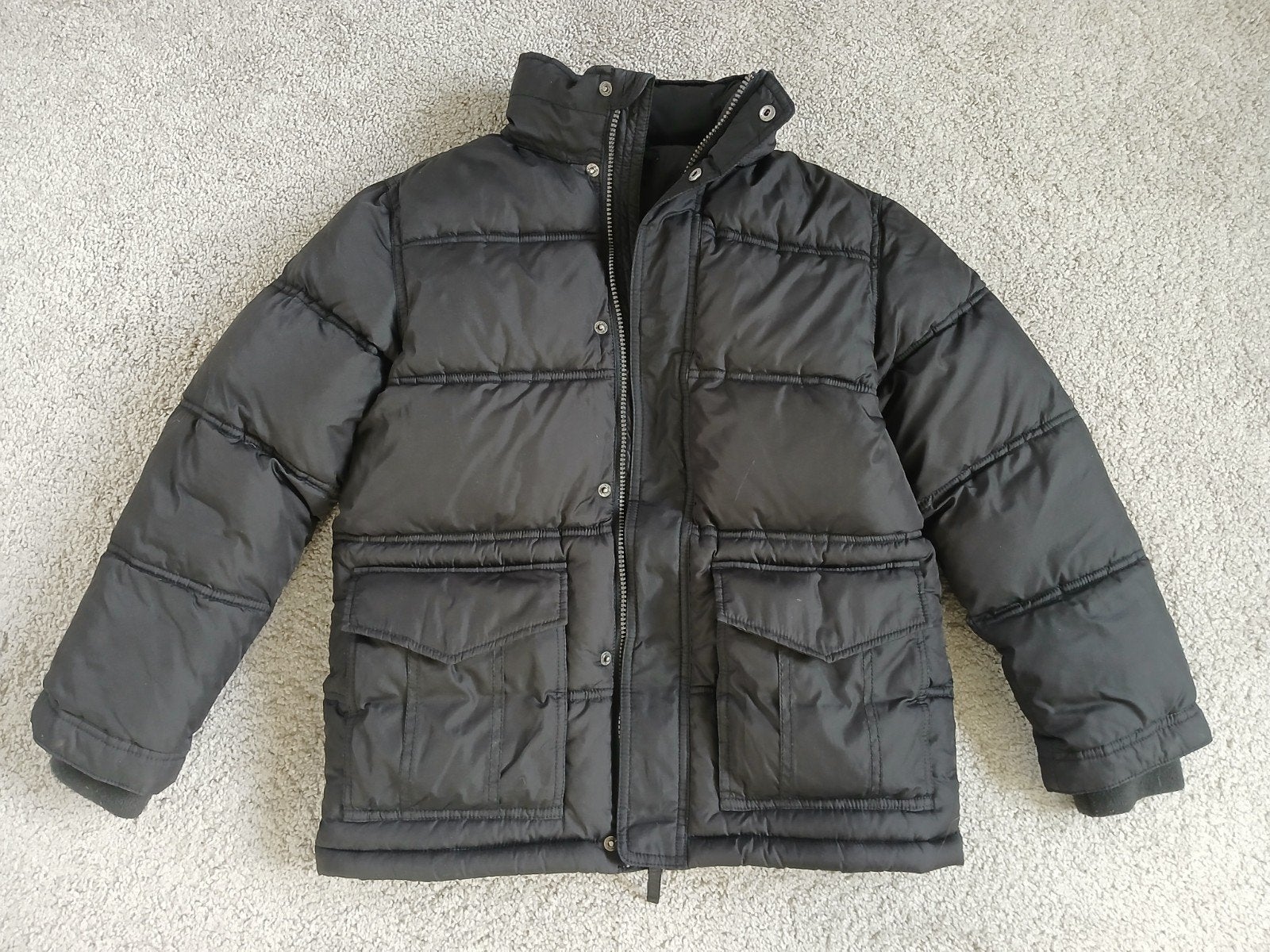 Zwarte puffer jas als nieuw maat xxs HM, Ophalen of Verzenden, Zo goed als nieuw, Meisje, Jas