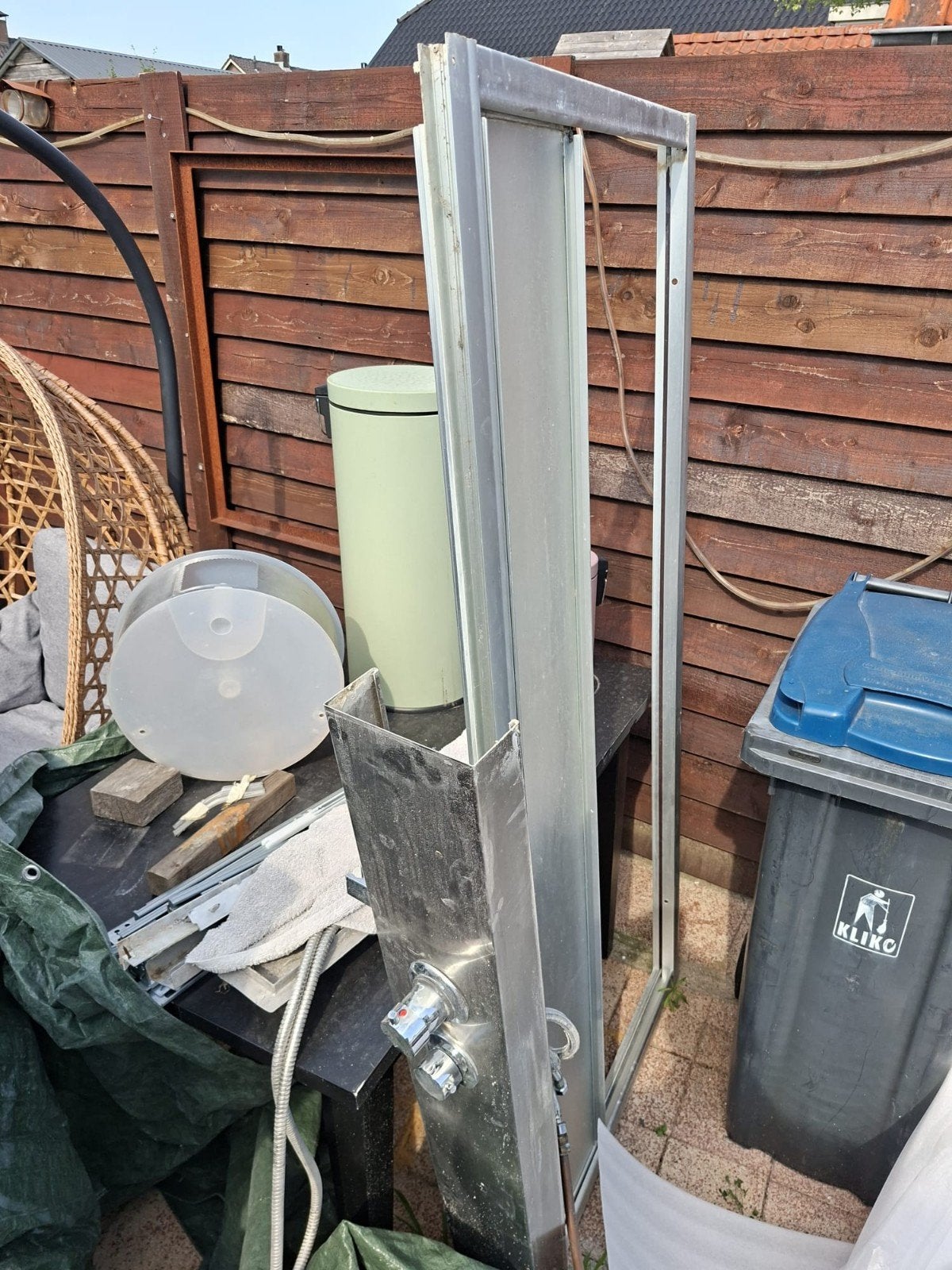 Douchecabine frame en douchepaneel, Doe-het-zelf en Verbouw, Ophalen, Rvs, Douche