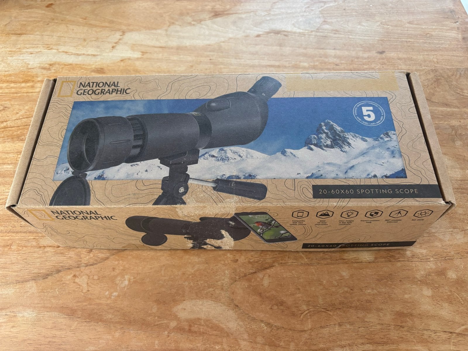National Geogr Spotting Scope verrekijker  20-60x60 - Nieuw!, Lenzentelescoop (refractor), Ophalen of Verzenden, Minder dan 80 mm