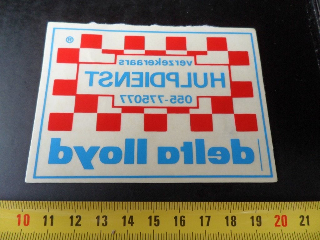 sticker raamsticker DELTA LLOYD verzekeraars hulpdienst, Ophalen, Zo goed als nieuw