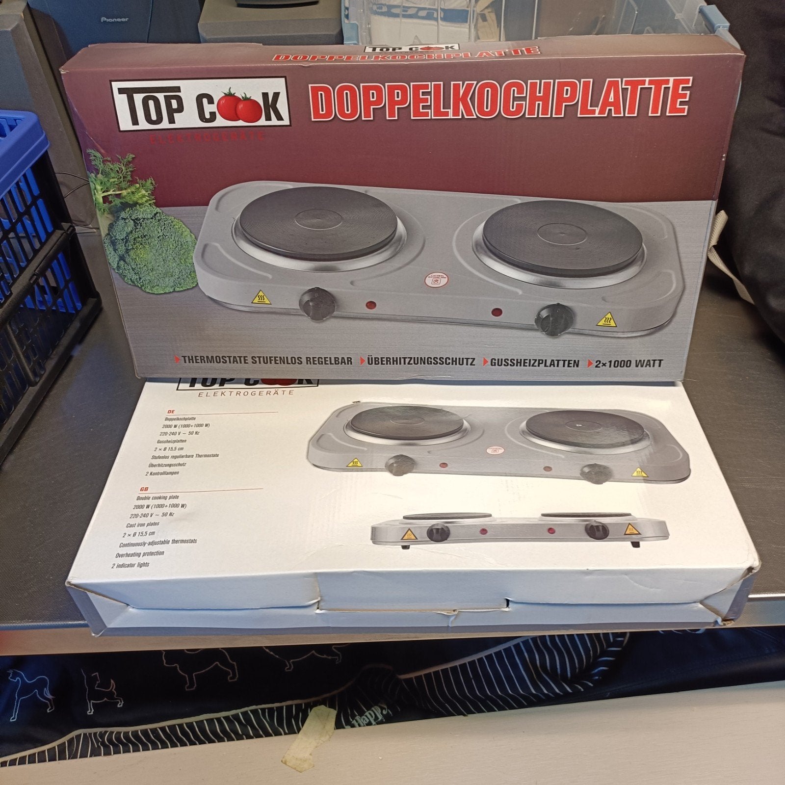 Top Cook Dubbele Kookplaat 2000W - Nieuw in doos, Witgoed en Apparatuur, Kookplaten, Nieuw, 3 kookzones of minder, Ophalen of Verzenden
