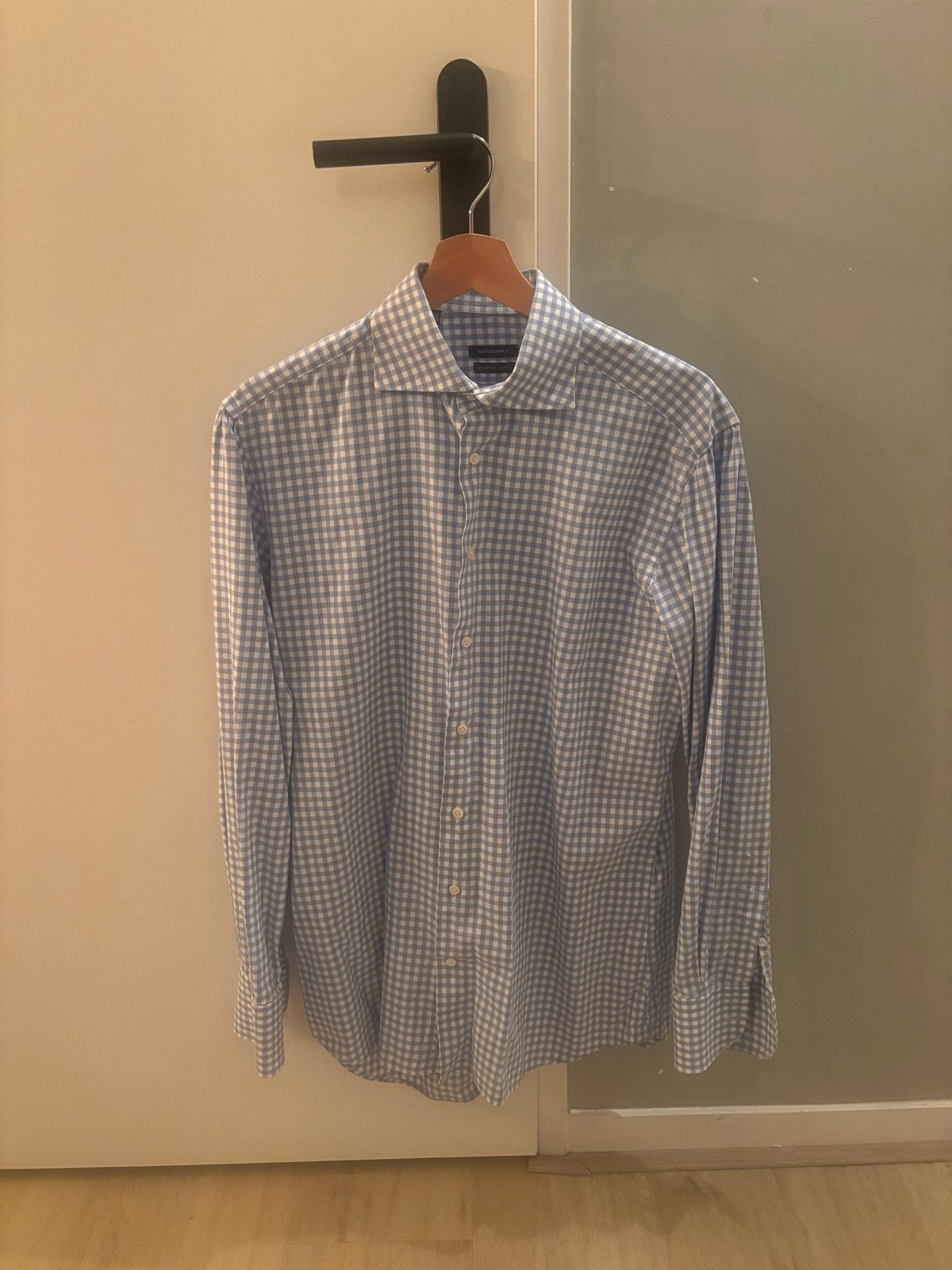 Suitsupply Thomas Mason overhemd - Halswijdte 40, Ophalen of Verzenden, Gedragen, Blauw, Halswijdte 39/40 (M)