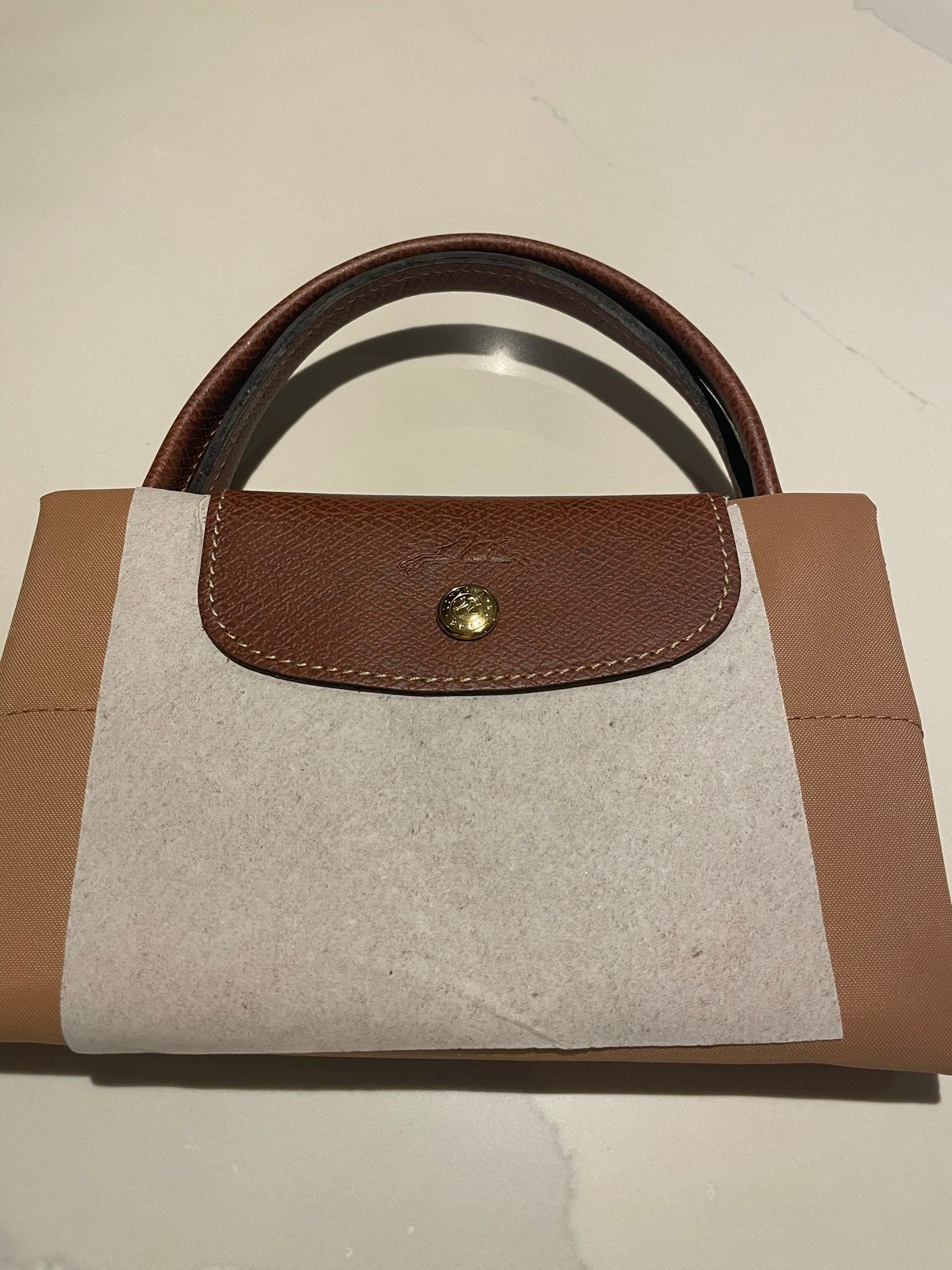 Longchamp Le Pliage Shopper - Beige/Bruin, Sieraden, Tassen en Uiterlijk, Verzenden, Nieuw, Beige, Shopper