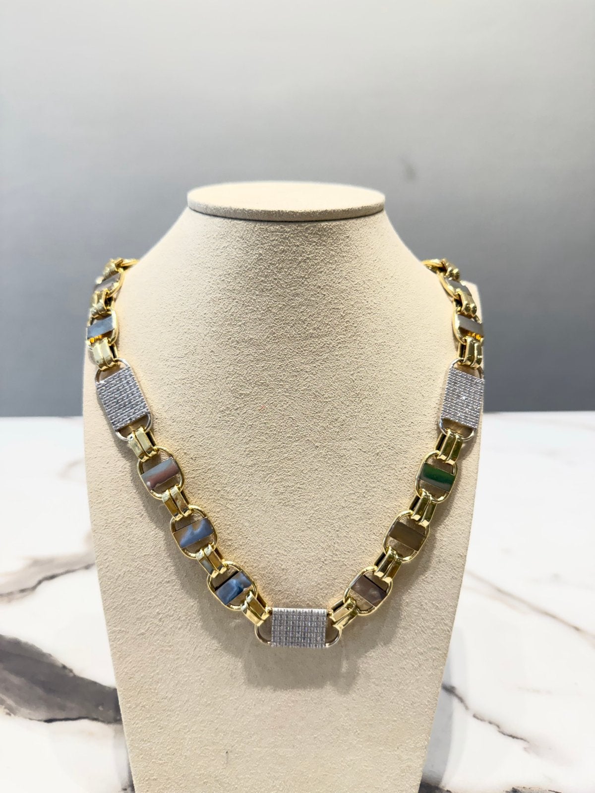 18KT Gouden Platte Magnum Ketting - 107.8 Gram, Gebruikt, Goud, Goud, Ophalen of Verzenden