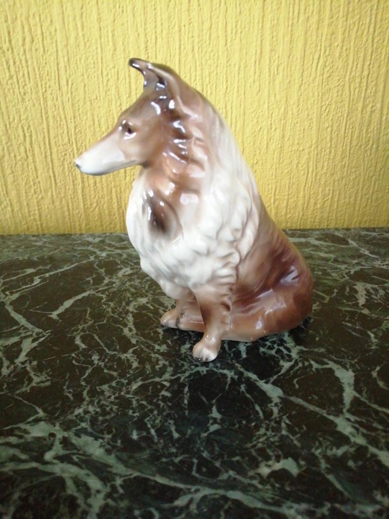 Prachtig beeldje van een Schotse collie - Hondenbeeldje, Ophalen of Verzenden, Zo goed als nieuw, Dier