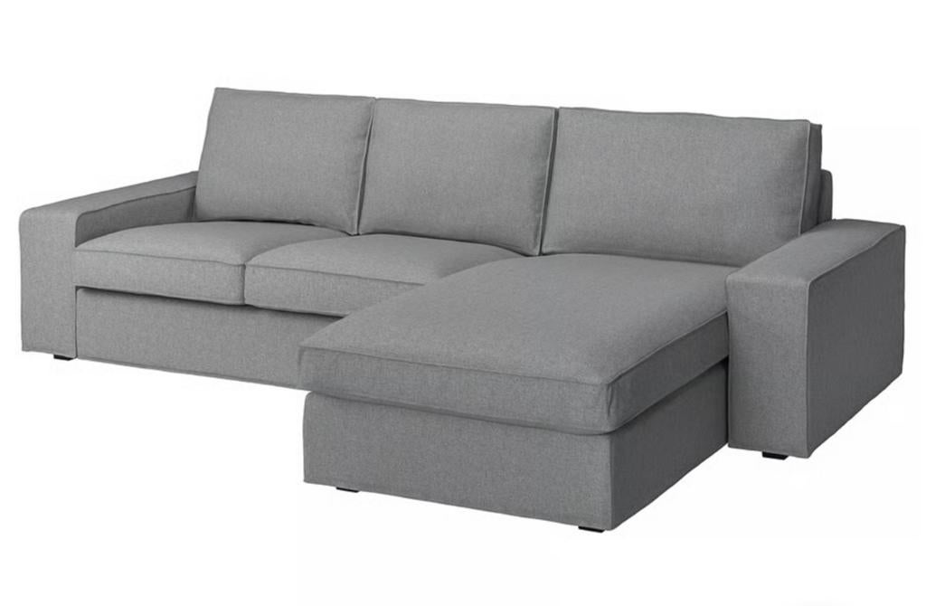 IKEA Kivik bank met chaise longue - Blauw, Ophalen, Gebruikt, Stof