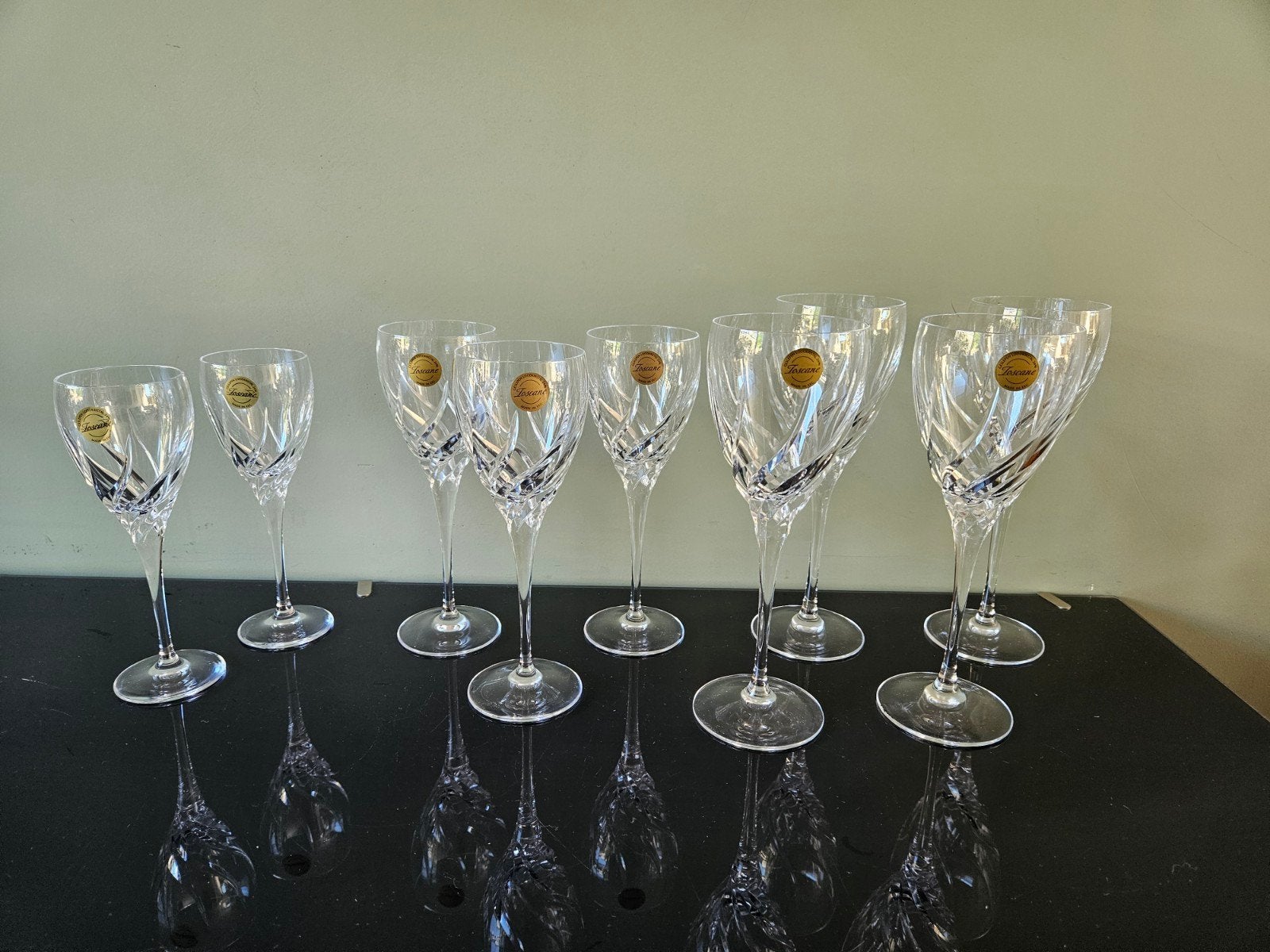 Wedgwood Toscane kristallen glazen set - 9 stuks, Verzamelen, Ophalen of Verzenden, Zo goed als nieuw, Overige typen