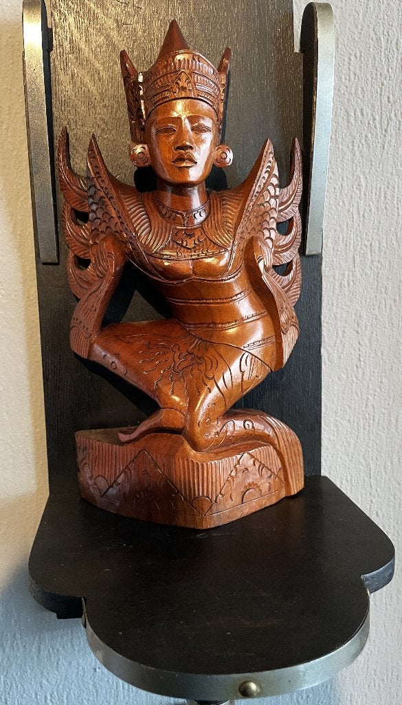 Zeer mooi oud houtsnijwerk ! BALI ned Indie Legong danseres, Verzenden, Hout, Bruin, Azië