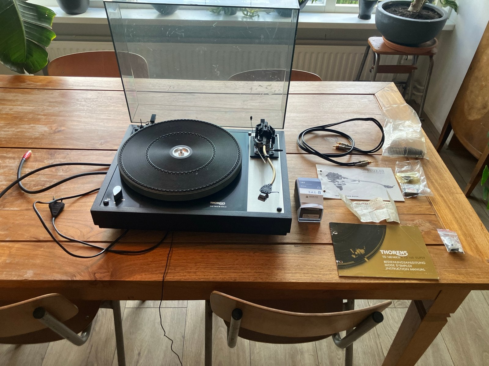 Thorens TD160B MKII - SME 3009III - Shure v15 Jico SAS boron, Ophalen, Gebruikt, Platenspeler, Thorens