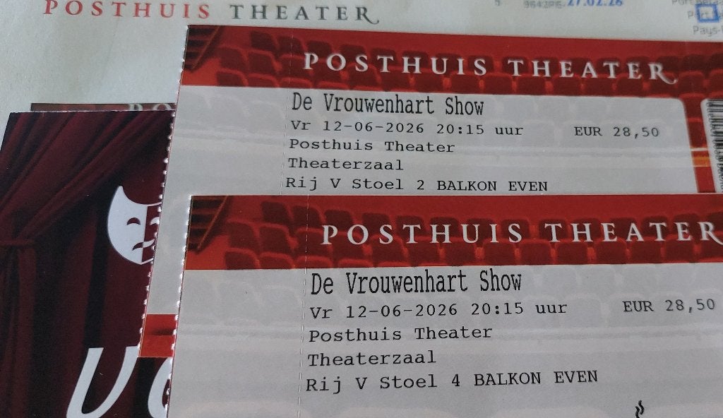 2 kaarten De Vrouwenhart show -  12 juni Heerenveen, Twee personen