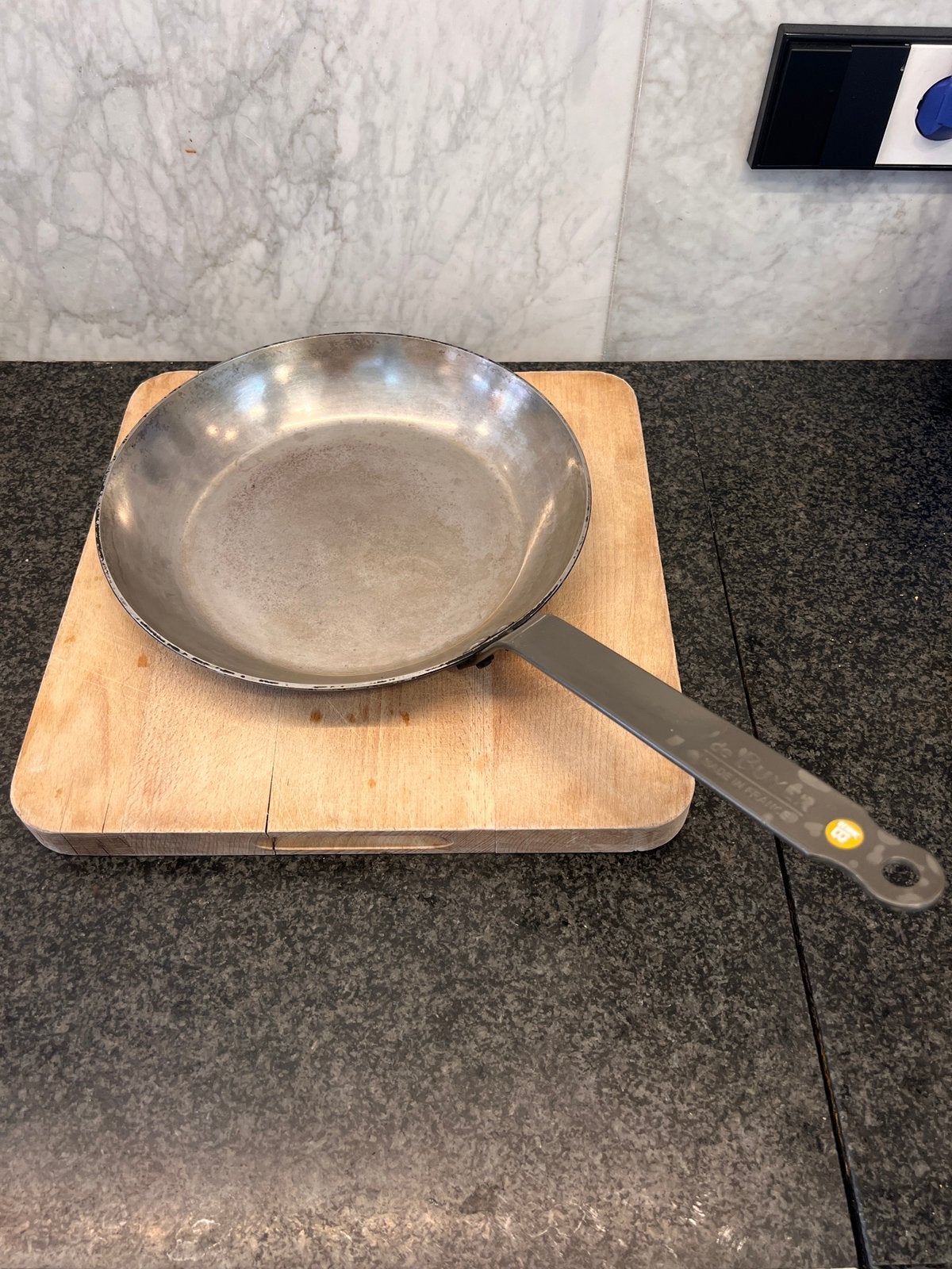 De Buyer Carbone 28cm plaatstaal pan, Ophalen, Gebruikt, Overige materialen, Koekenpan