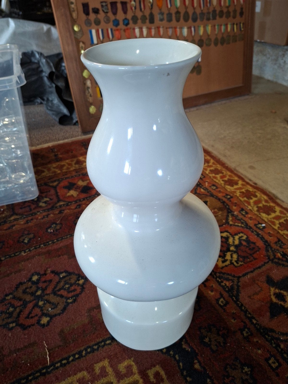Grote Witte Decoratieve Vaas - 45 cm Hoog, Antiek en Kunst, Ophalen of Verzenden