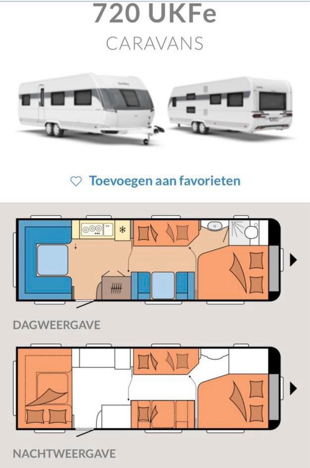 Hobby 720 UKFE mei 2018, Caravans en Kamperen, Mover, Rondzit, Meer dan 6, 8 meter en meer