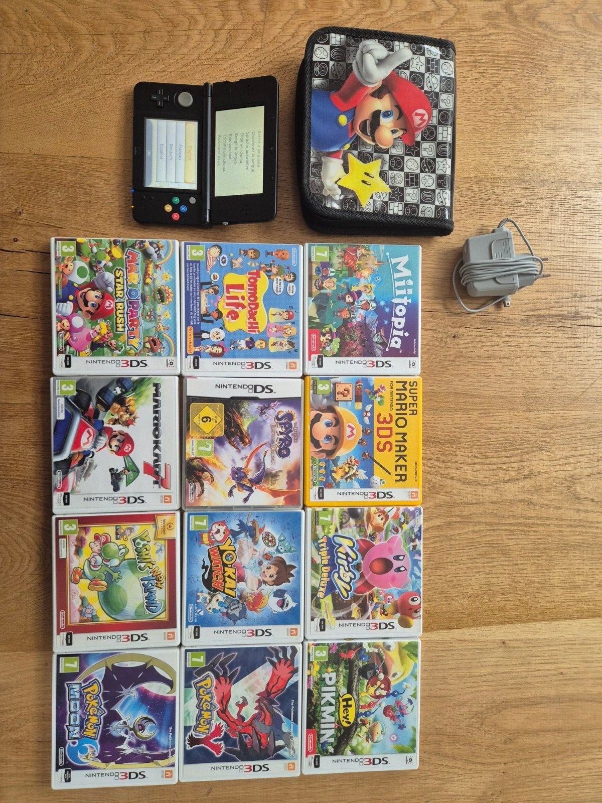 3ds met spellen, Spelcomputers en Games, Gebruikt, Zwart, 3DS, Ophalen