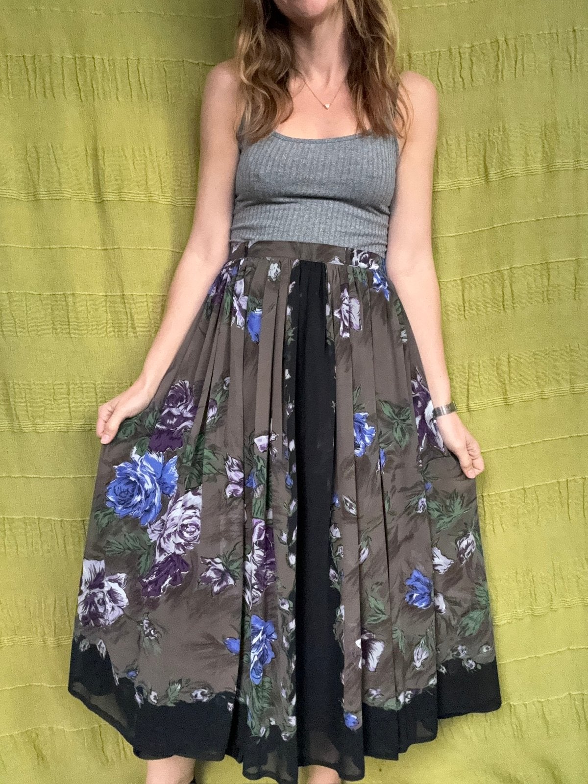 Vintage rok - bloemenprint - 80’s / 90’s - 38/40, Kleding | Dames, Maat 38/40 (M), Hgv, Hgv, Ophalen of Verzenden