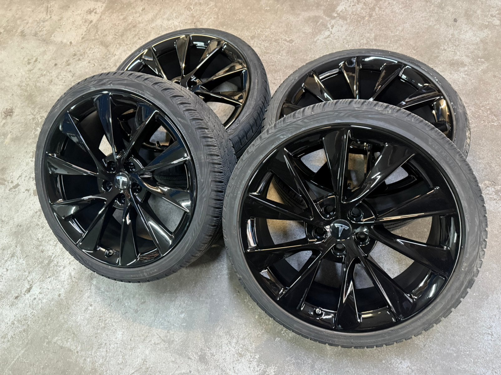 ✅ 21 Inch Black Spoke Turbine Tesla Model S velgen 5x120, Auto-onderdelen, Banden en Velgen, Banden en Velgen, All Season, Personenwagen