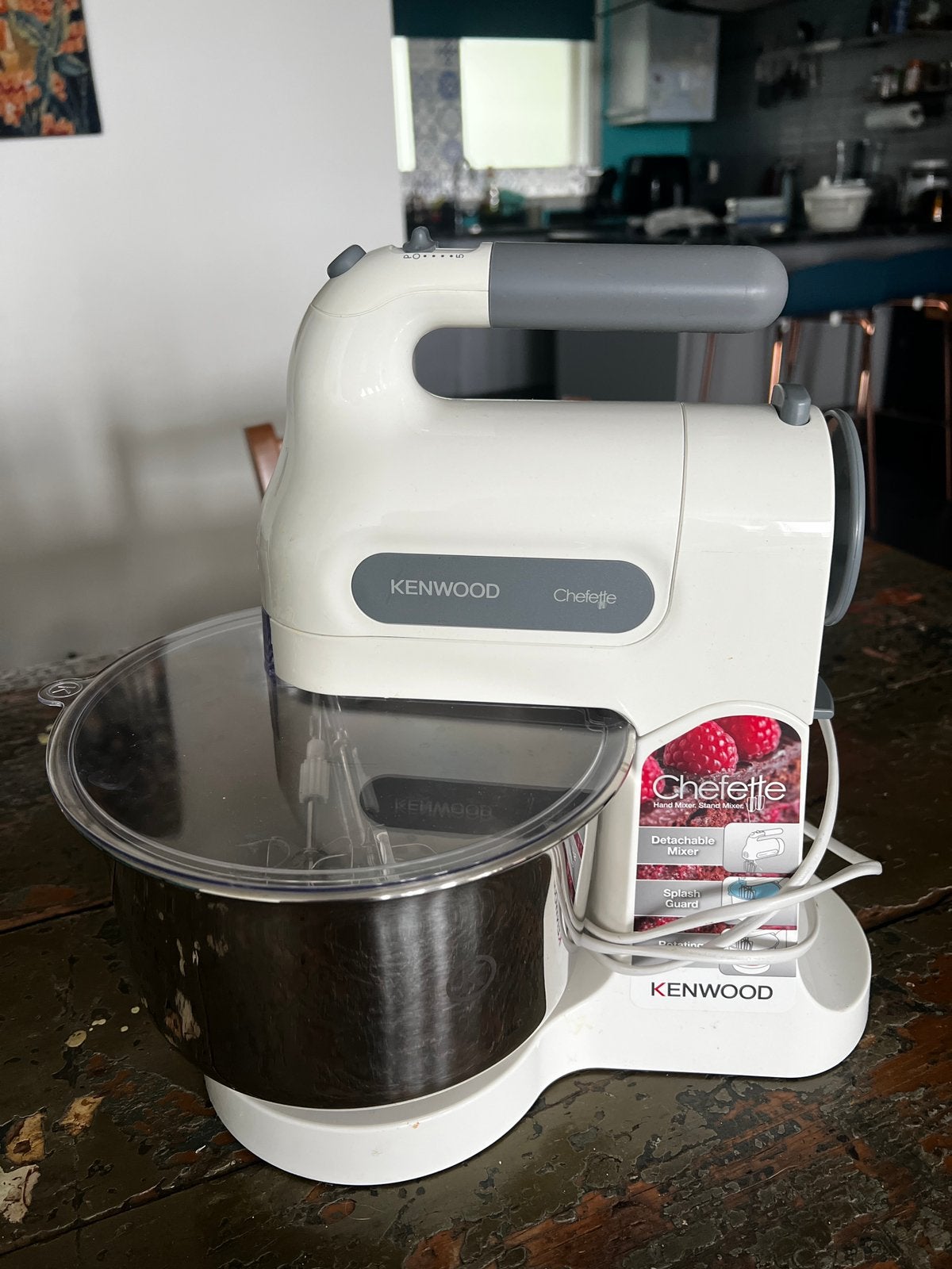 Kenwood Chefette mixer, 4 liter of meer, Ophalen, Zo goed als nieuw, 3 snelheden of meer
