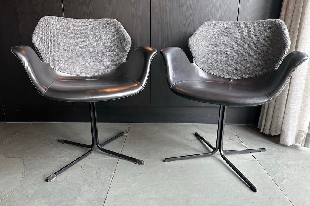 Nikki Zuiver stoelen, set v  2 Zwart-grijs. Prijs per stoel, Ophalen, Gebruikt, Twee, Zwart