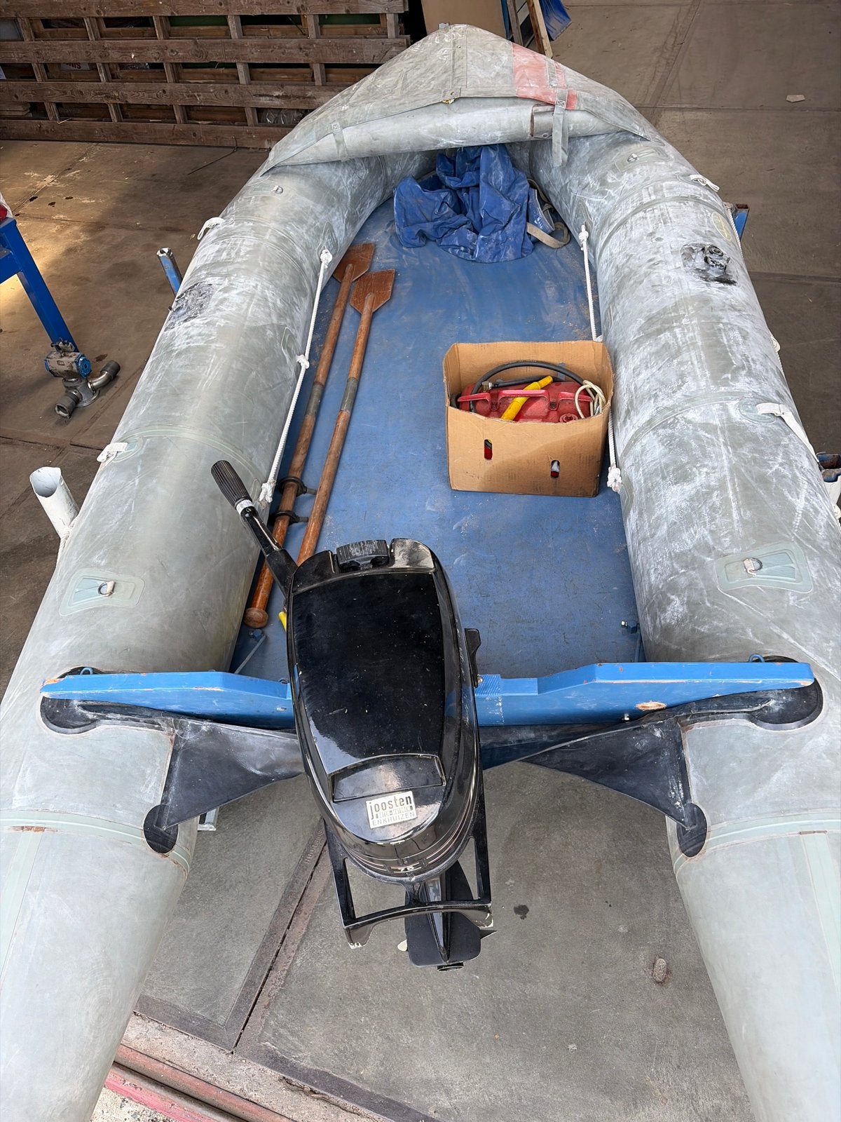 Grote rubberboot 410x175 met 7.5 pk Mercury buitenboordmotor, Overige merken, Ophalen of Verzenden, Gebruikt, Inclusief motor