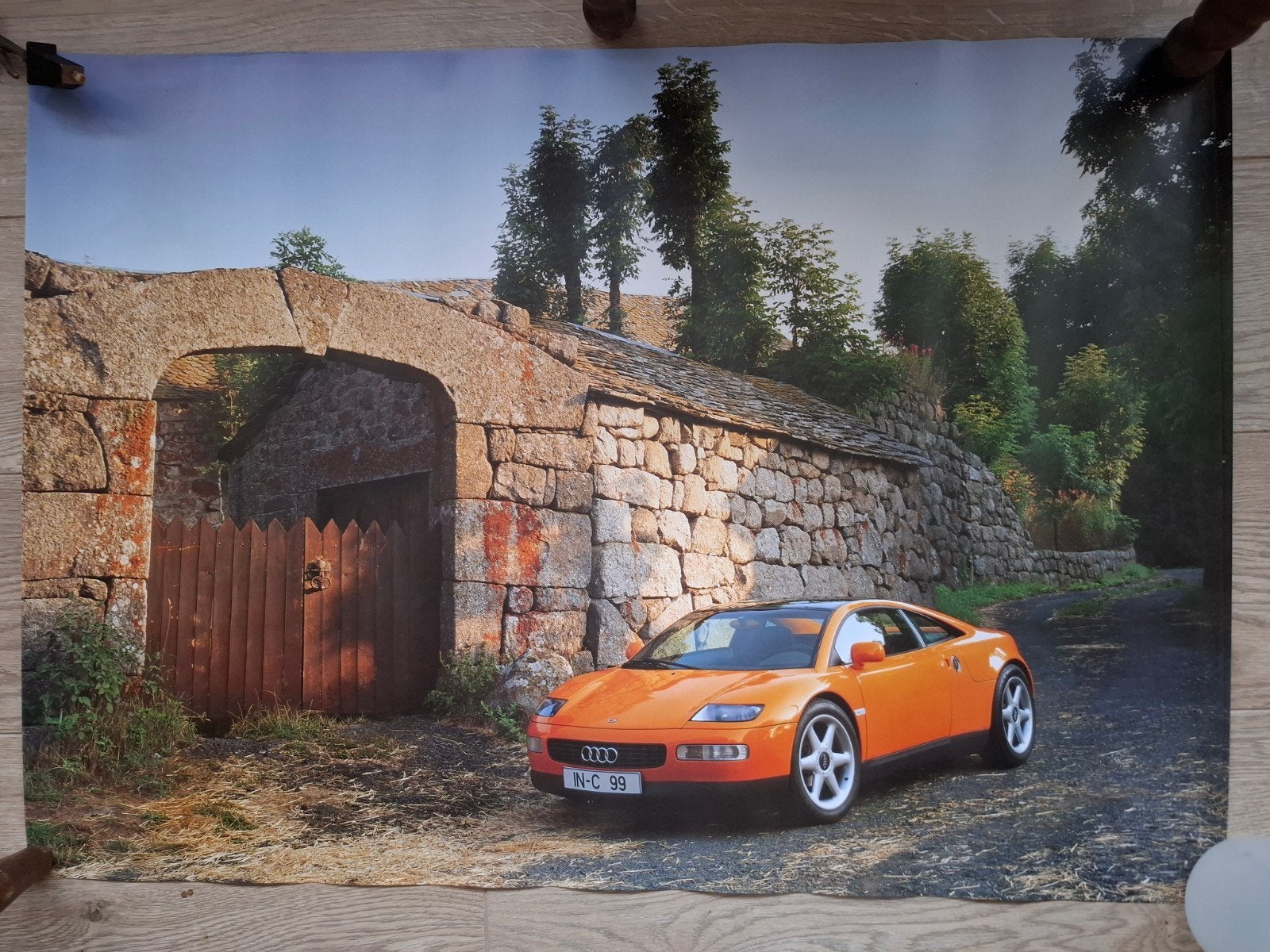 Audi Quattro Spyder 1991. Formaat 83/59. 3 stuks. € 10,--, Ophalen of Verzenden, Zo goed als nieuw, Audi
