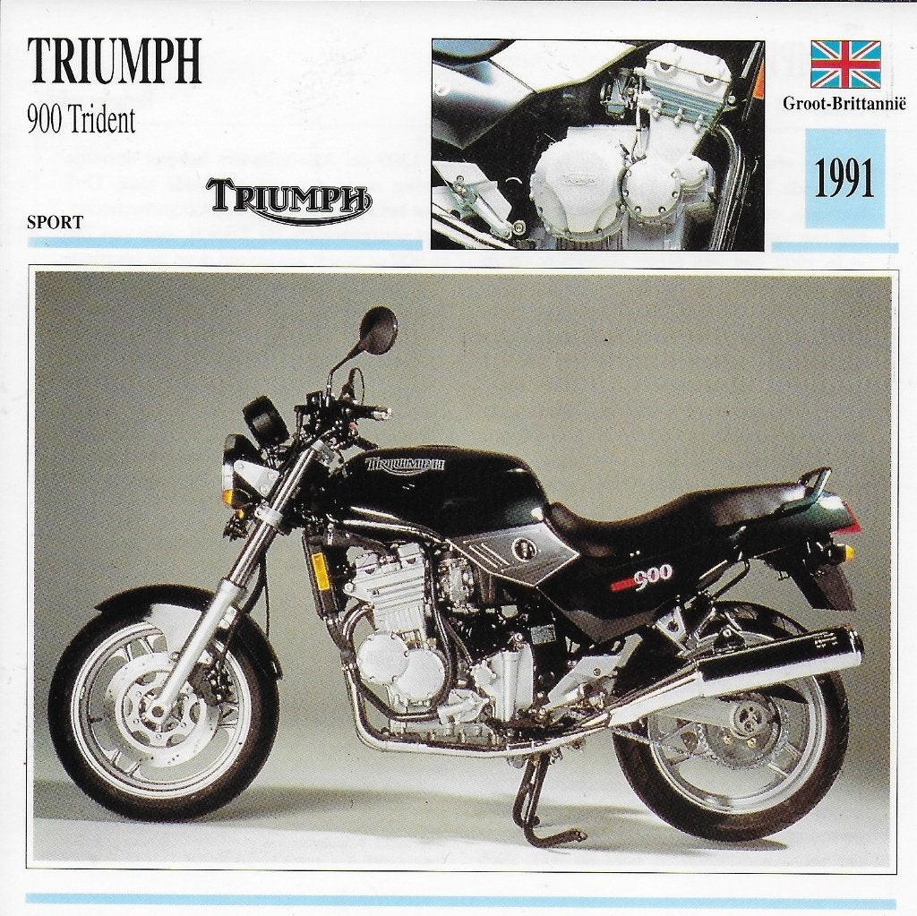 Ma1018 motorkaart triumph 900 trident ( 1991, Ophalen of Verzenden, Zo goed als nieuw, Motoren