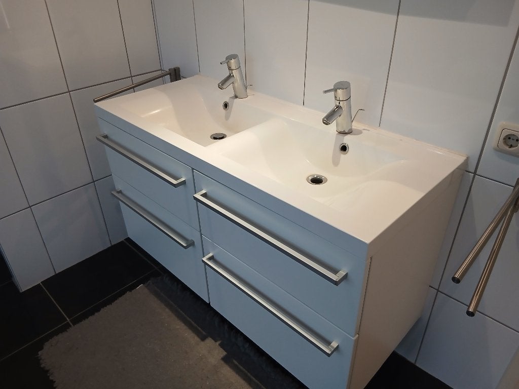 Wit Badkamer meubel, Huis en Inrichting, Ophalen, (Half)hoge kast, Gebruikt, 100 tot 150 cm