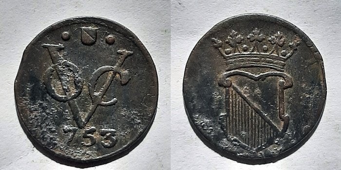 VOC Halve duit Utrecht 1753  , Verzenden, Vóór koninkrijk, Overige waardes