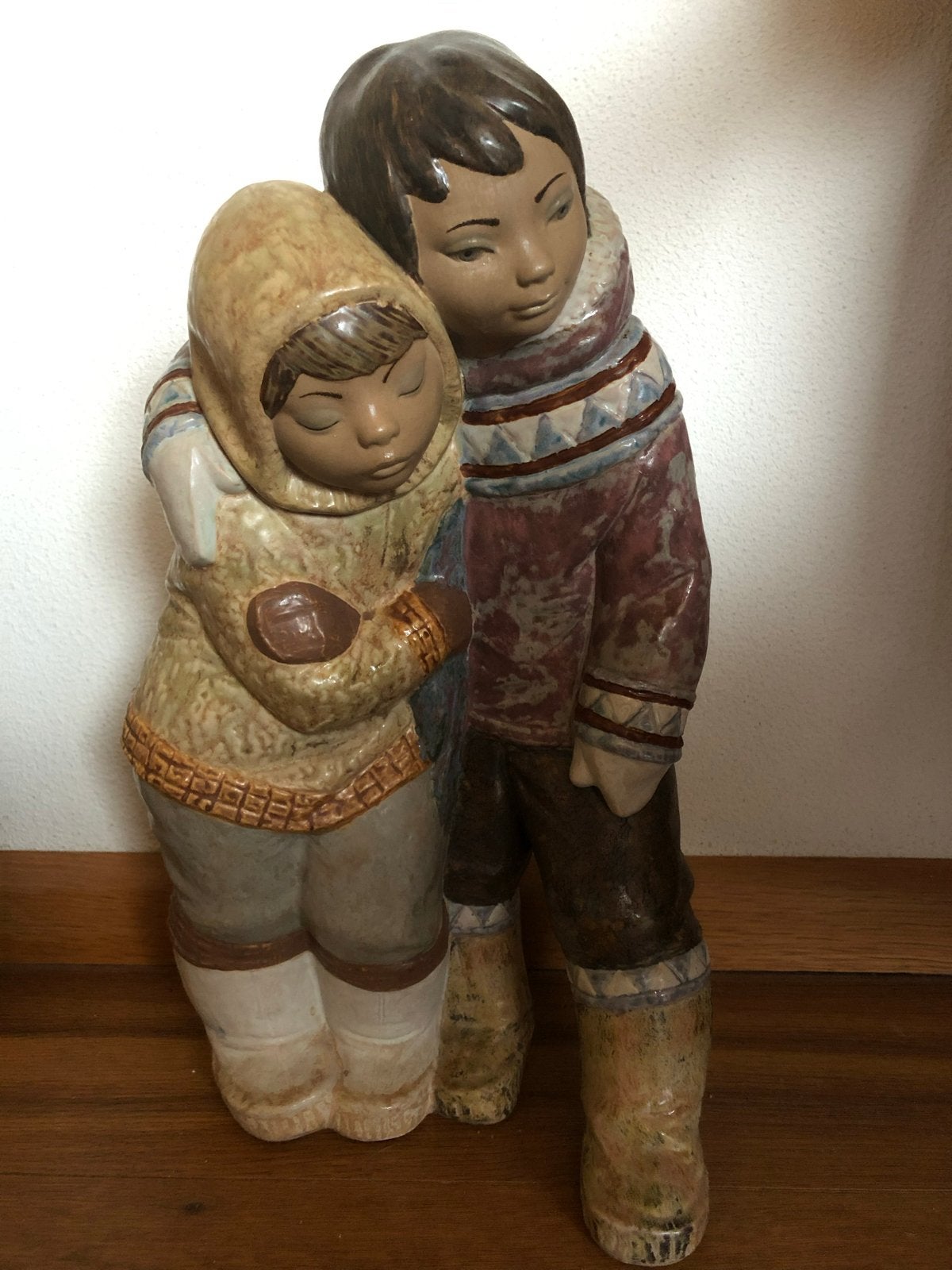 Lladro Winters Paartje - Perfecte staat, 36 cm, Ophalen, Groep mensen, 20 - 50 cm, Steen of Keramiek