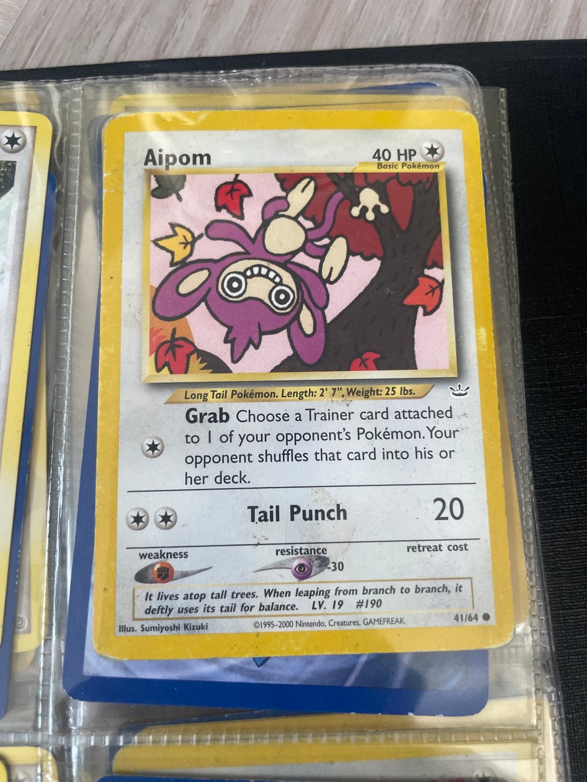 Pokémon Kaart Aipom 41/64 Neo Revelation (Engels), Hobby en Vrije tijd, Verzamelkaartspellen | Pokémon, Ophalen, Gebruikt, Losse kaart