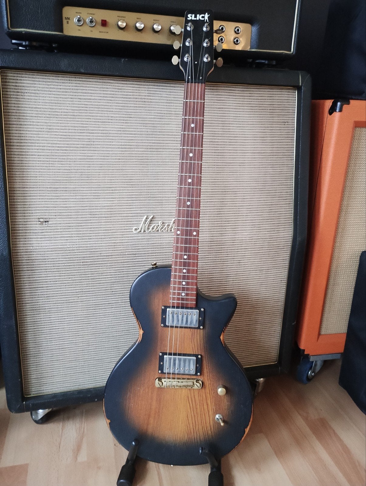 Slick SL-52 Sunburst Gitaar, Ophalen, Zo goed als nieuw, Solid body, Overige merken