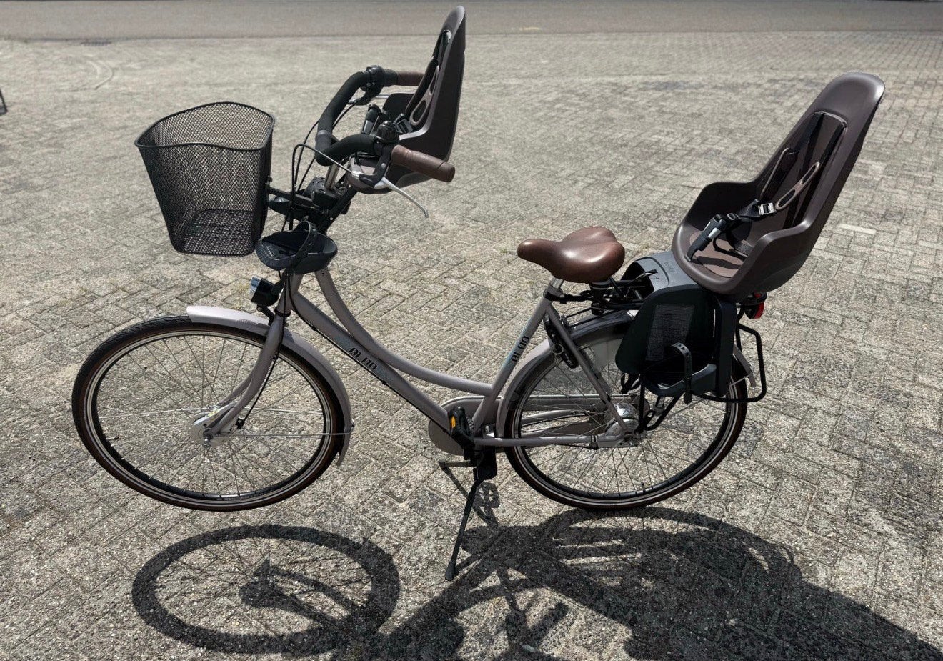 Aldo moederfiets met 7 versnellingen en 2 kinderzitjes ZGAN, 2 zitjes, Versnellingen, Zo goed als nieuw, Ophalen