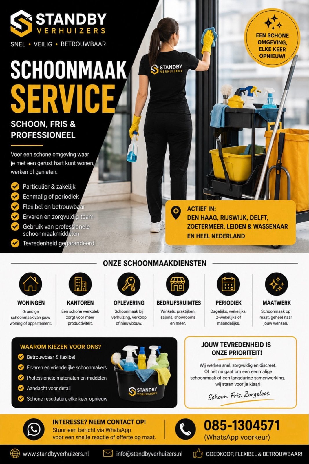 Schoonmaakservice Den Haag e.o. | Particulier & Zakelijk, Ophalen of Verzenden