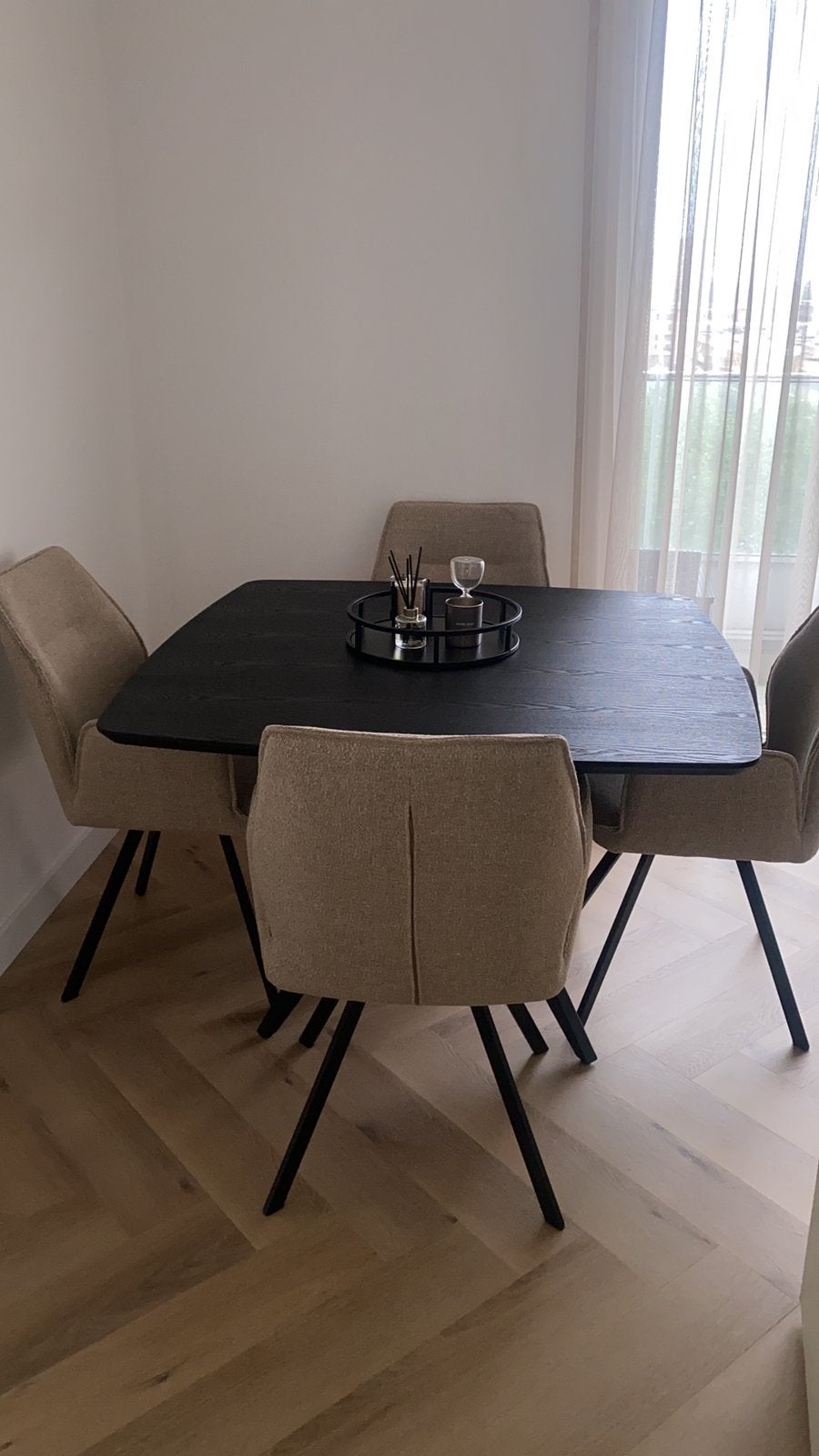 Vierkante eettafel, Huis en Inrichting, Tafels | Eettafels, Ophalen, Zo goed als nieuw, Vierkant, 50 tot 100 cm