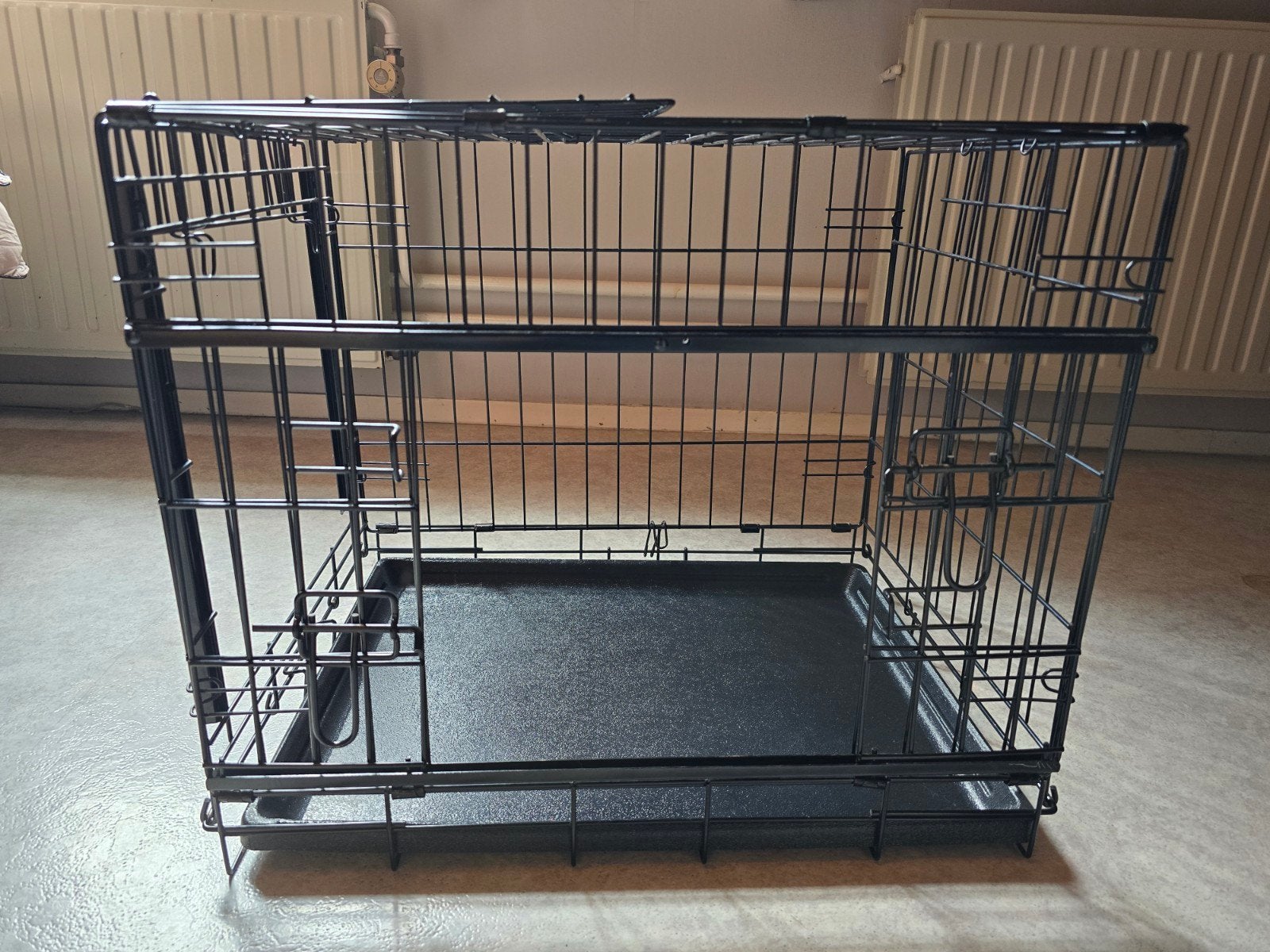 Adori Bench Met 2 Schuifdeuren Zwart Hondenbench 61x46x53, Ophalen, Zo goed als nieuw