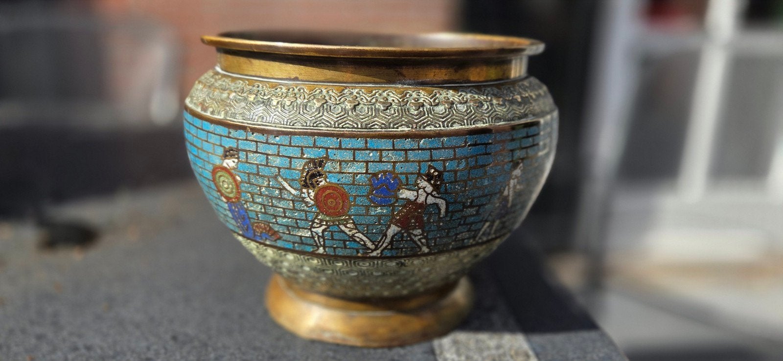 prachtige antieke chinese Cloisonné bloempot, Antiek en Kunst, Ophalen of Verzenden
