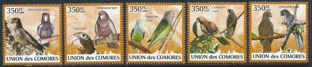 Vogels - Comoren - Mi 2387/2391 - Serie - Postfris, Ophalen of Verzenden, Postfris, Dier of Natuur