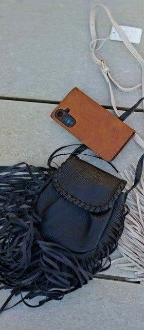 Zwart pu leer boho fringe tasje nieuw, Schoudertasje, Zwart, Nieuw, Ophalen of Verzenden