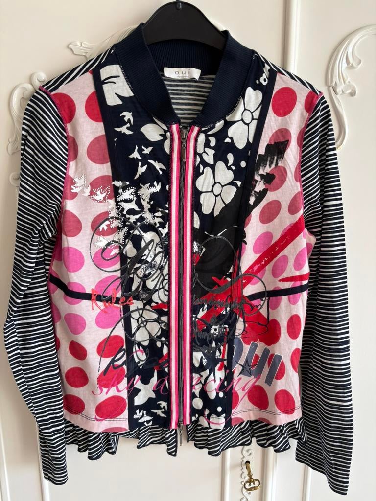 Nieuwstaat blauw vest merk OUI maat 36, Ophalen of Verzenden, Zo goed als nieuw, Maat 36 (S), Blauw