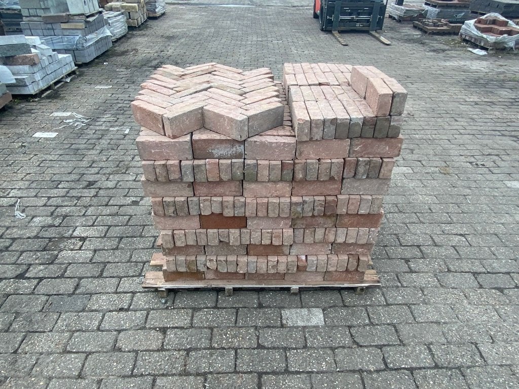 021. 7.20 m2 Waalformaat Rood-grijs 5x20x8 cm €144,00!, Tuin en Terras, Ophalen, Keramiek, Klinkers, Nieuw